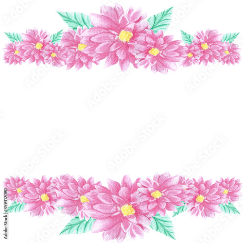 pink flowers border