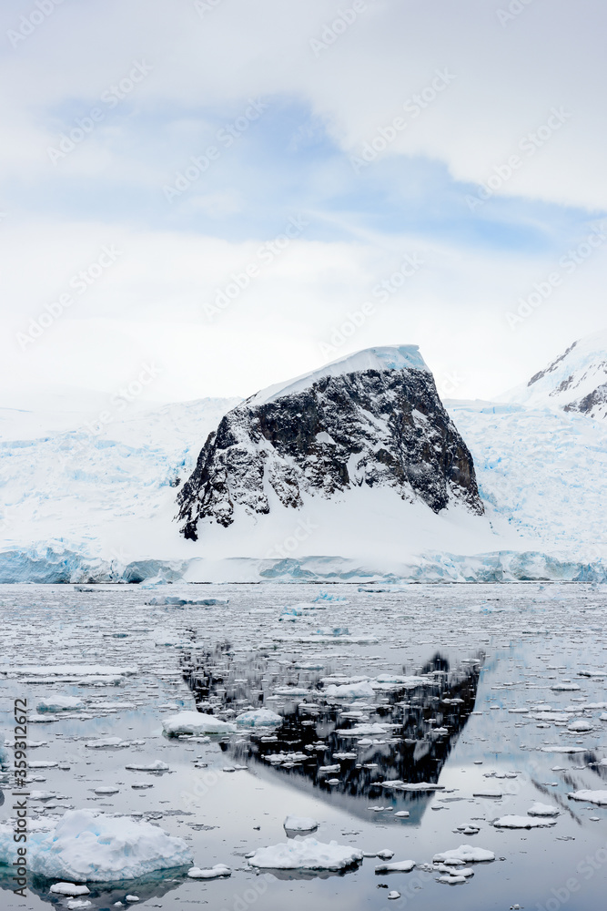Beautiful landscape of icebergs, snow and ice of Antarctica