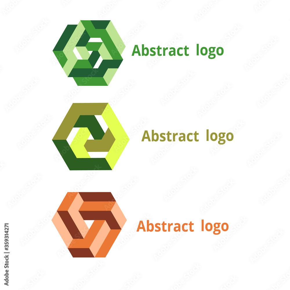 set abstract geometric logo on a white background set abstract geometric logo on a white background