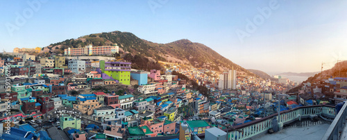 View of Gamcheon Culture Village, Busan, South Korea. photo