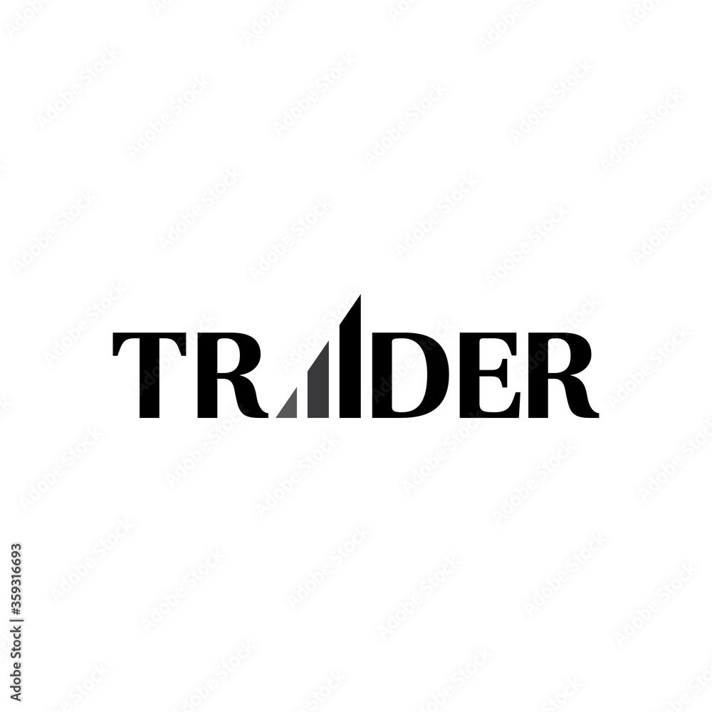 Modern TRADER logo design vector