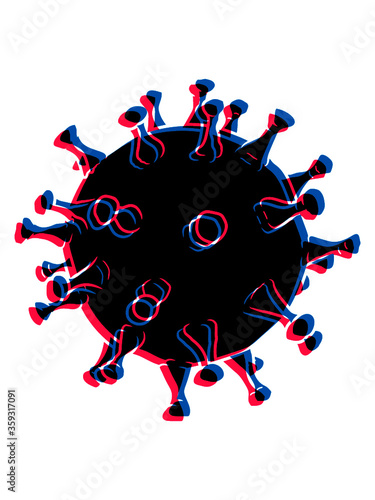 3D Effeckt Virus Corona Keim Bakterie Erreger
