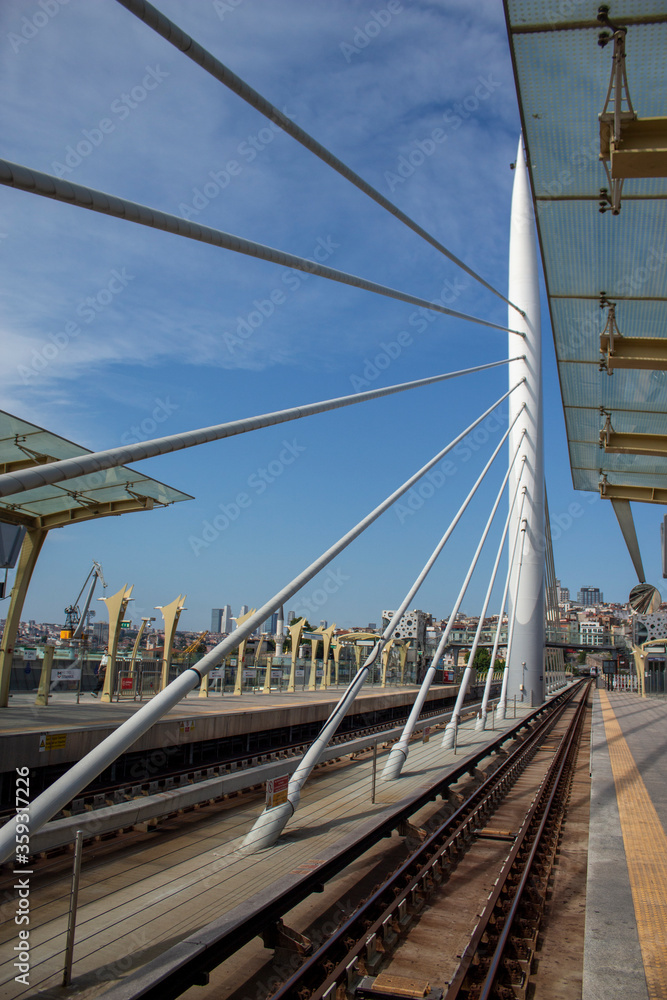 Naklejka premium Istanbul Subway at Halic Bridge Station.