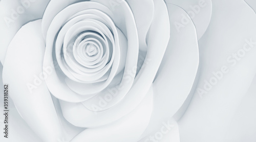 white rose macro background, artificial foamiran flower