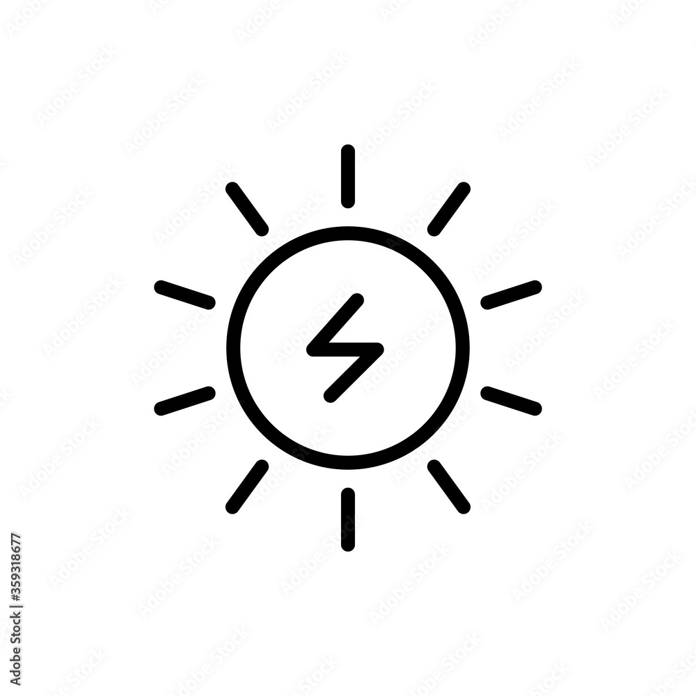Sun, energy icon. Simple line, outline vector elements of mother earth day icons for ui and ux, website or mobile application Sun, energy icon. Simple line, outline vector elements of mother earth day icons for ui and ux, website or mobile application