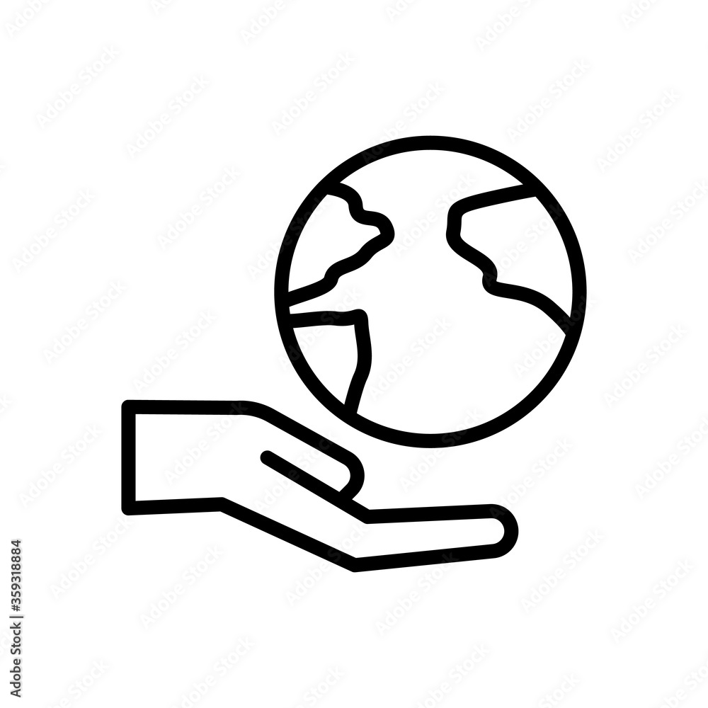 Earth, hand icon. Simple line, outline vector elements of mother earth day icons for ui and ux, website or mobile application Earth, hand icon. Simple line, outline vector elements of mother earth day icons for ui and ux, website or mobile application
