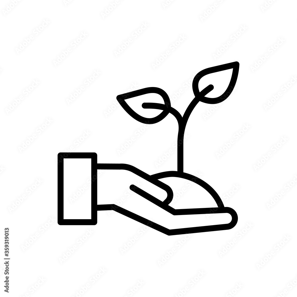 Hand, soil, plant icon. Simple line, outline vector elements of mother earth day icons for ui and ux, website or mobile application Hand, soil, plant icon. Simple line, outline vector elements of mother earth day icons for ui and ux, website or mobile application