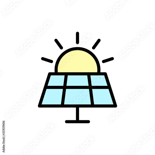 Sun, solar battery icon. Simple color with outline vector elements of mother earth day icons for ui and ux, website or mobile application