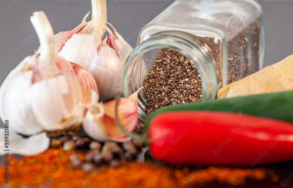 different spices for cooking on the table different spices for cooking on the table