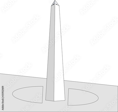 Vector obelisco de Buenos Aires, Argentina sobre fondo blanco
