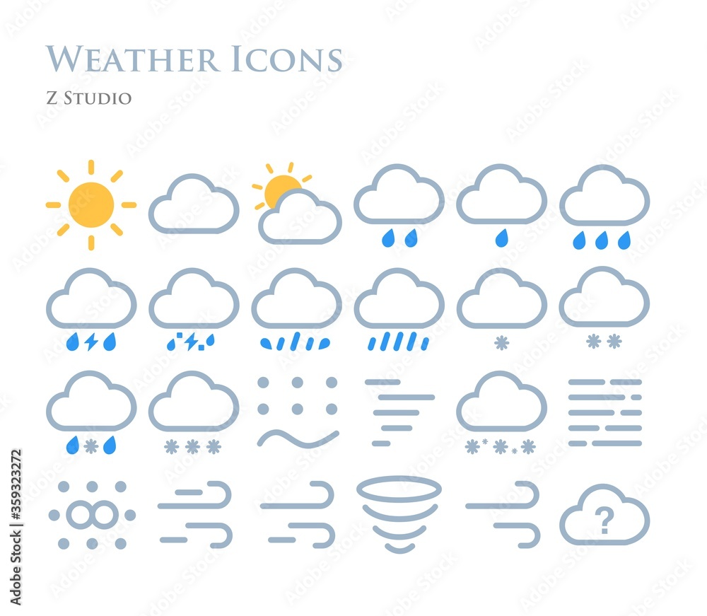 Obraz premium Weather Icons