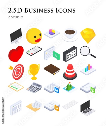 2.5D Business Icons