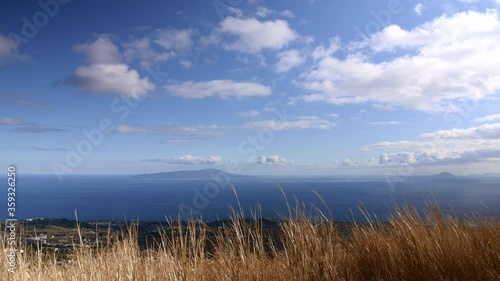Izu Oshima Island with Blue sky and sea