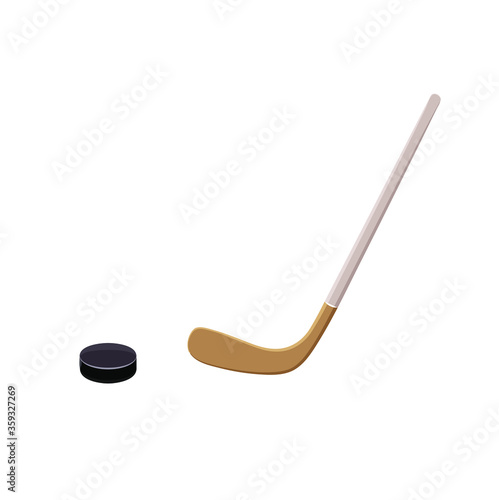 ice hockey items at white background. Vector Illustration
