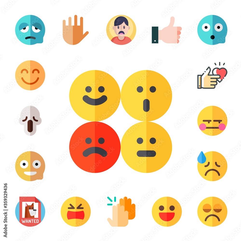 Obraz premium Modern Simple Set of expression Vector flat Icons