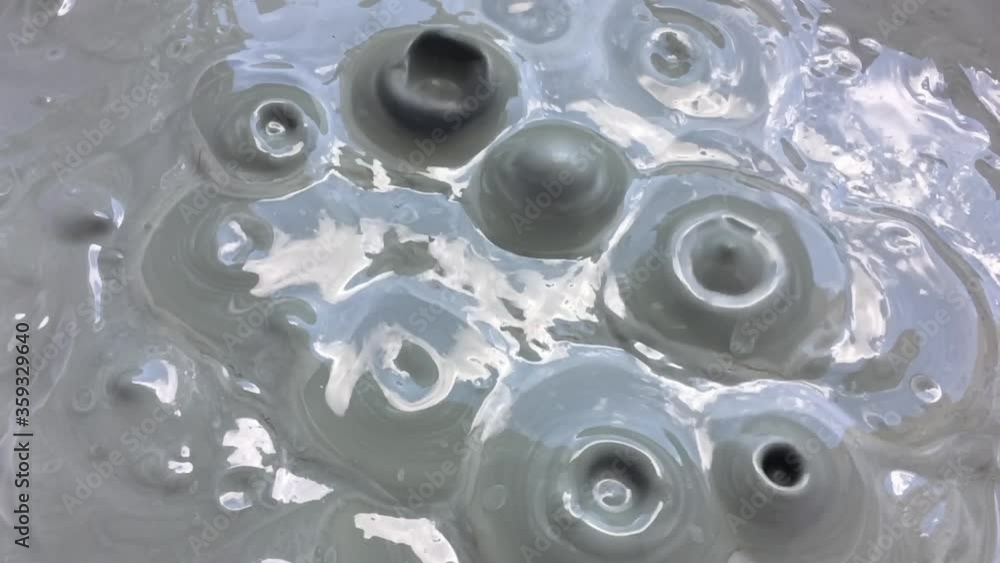 Vital activity of micro bacteria, respiration. The release of gases, greenhouse gases from the ground. Liquid blue clay. Volcanic processes Vital activity of micro bacteria, respiration. The release of gases, greenhouse gases from the ground. Liquid blue clay. Volcanic processes