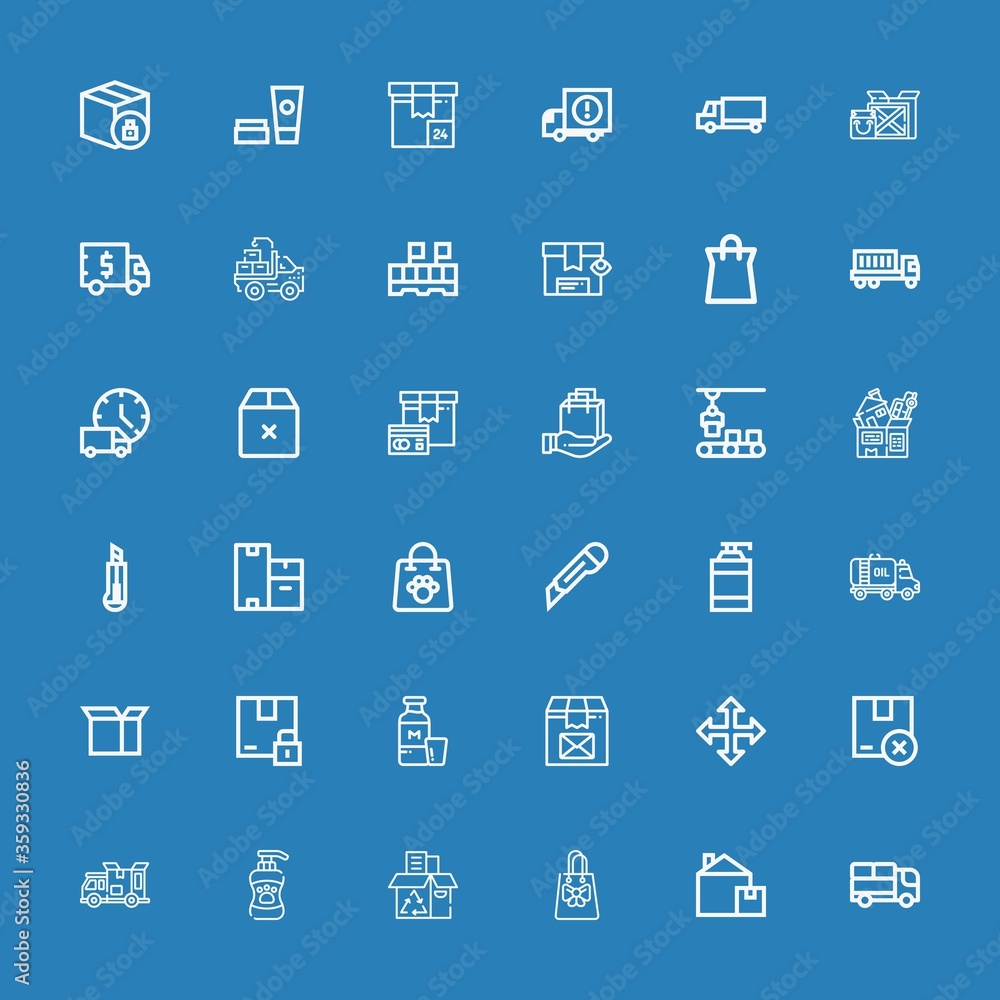 Editable 36 packaging icons for web and mobile Editable 36 packaging icons for web and mobile