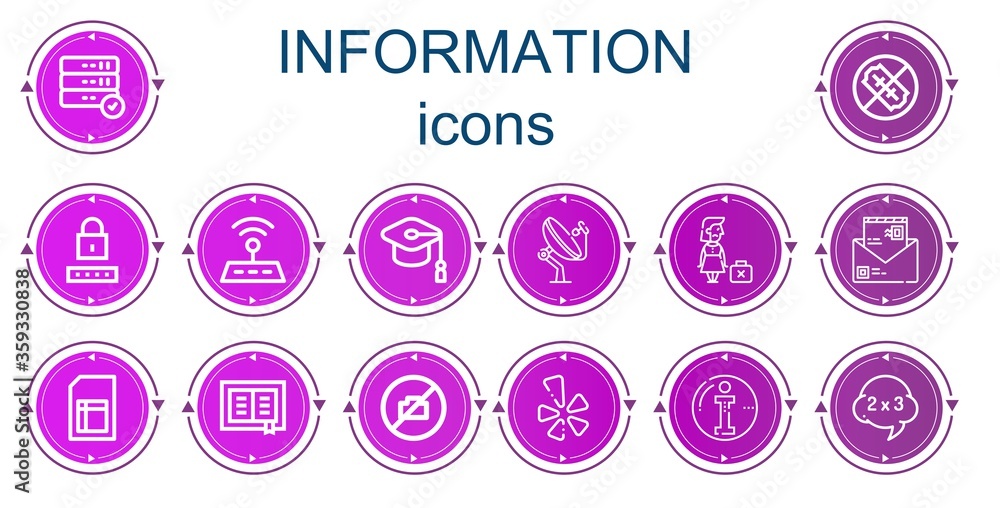 Editable 14 information icons for web and mobile Editable 14 information icons for web and mobile