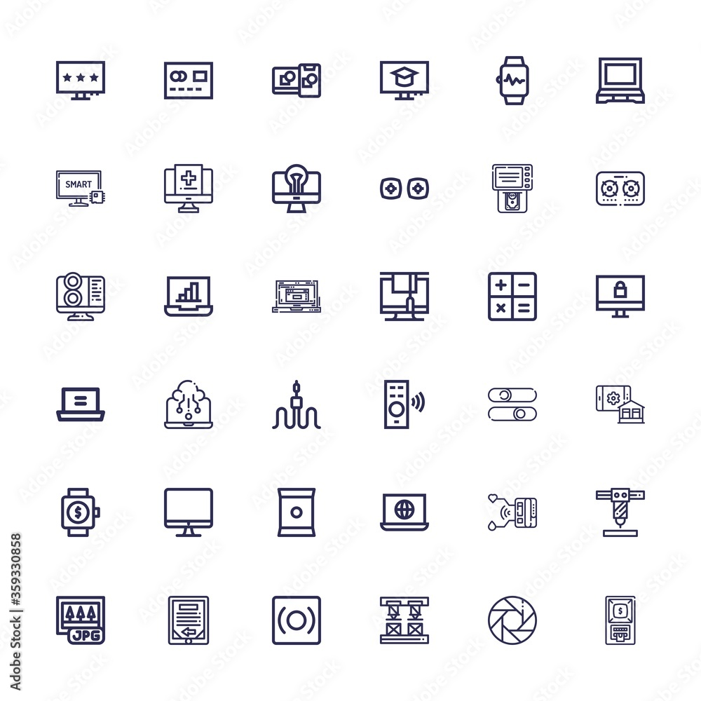 Editable 36 electronic icons for web and mobile Editable 36 electronic icons for web and mobile