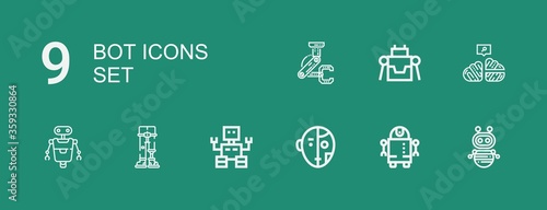Editable 9 bot icons for web and mobile