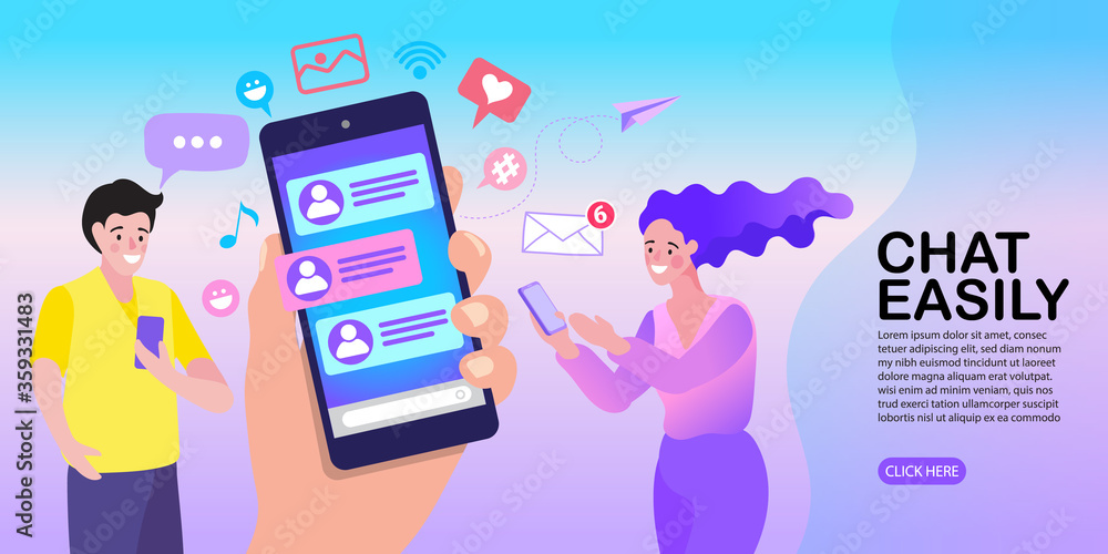 young woman holding mobile phone with social media icons young woman holding mobile phone with social media icons
