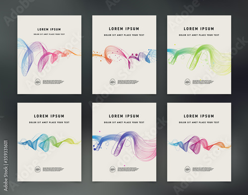 Vector flyer design template collection, page layout set