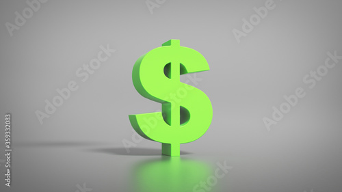 Dollar symbol 3D render ill...