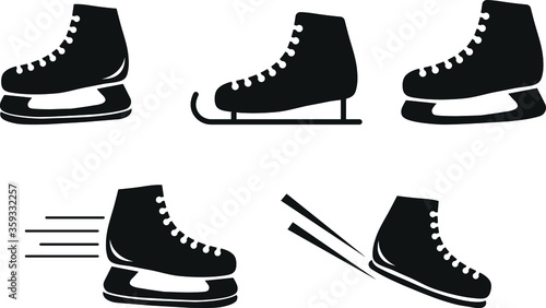 Skates icon set. Skates symbol. Flat design. Stock - Vector illustration