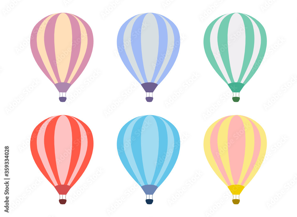 set of colorful balloon on white background.