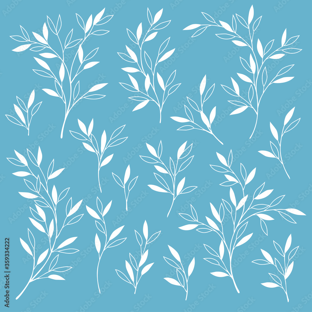 Naklejka premium Silhouette illustration of the plant which is beautiful with simplicity, It was simple and expressed a beautiful plant, 