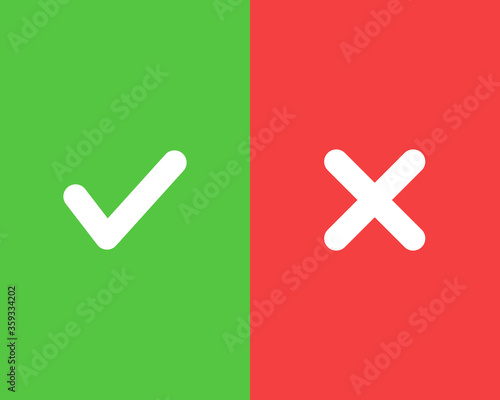 check mark and wrong mark for right and wrong concept