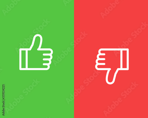 thumb up and thumb down icons