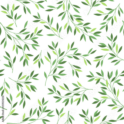Seamless pattern of a leaf designed simply, I drew a leaf in a silhouette, 
