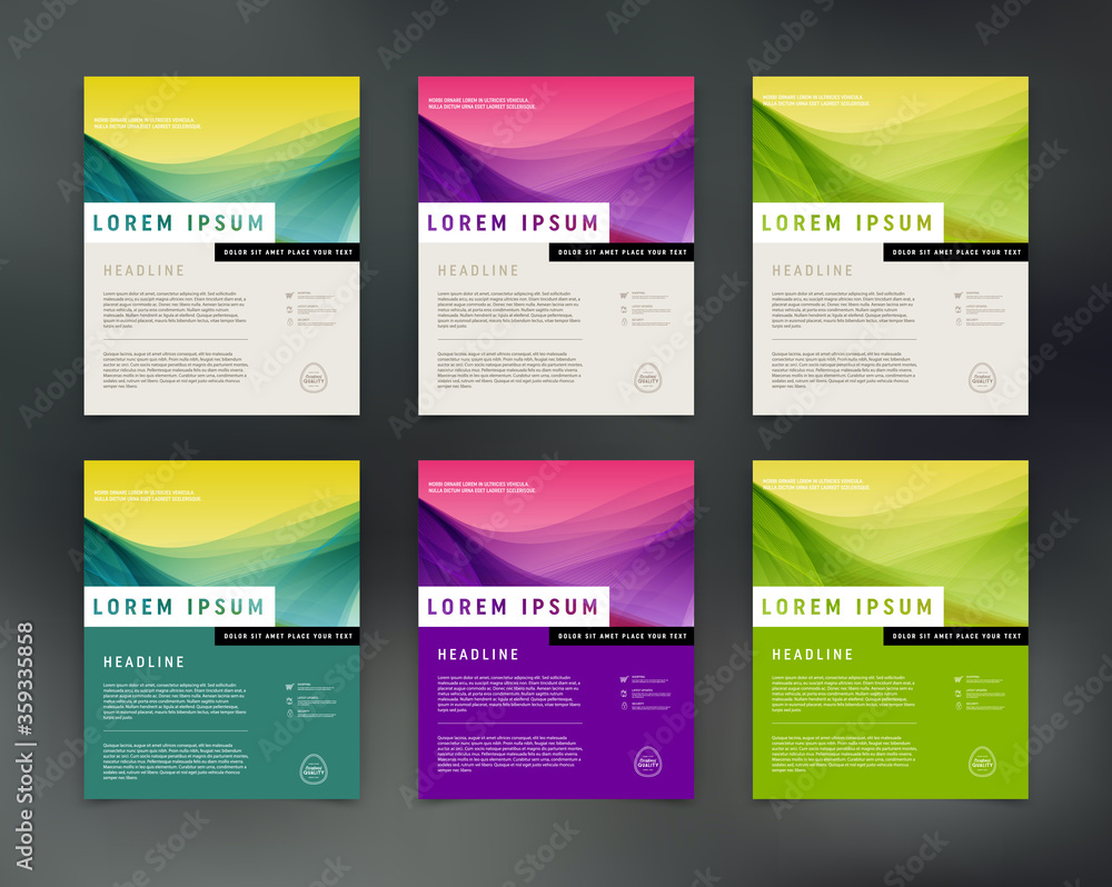 Fototapeta premium Vector flyer design template collection, page layout set