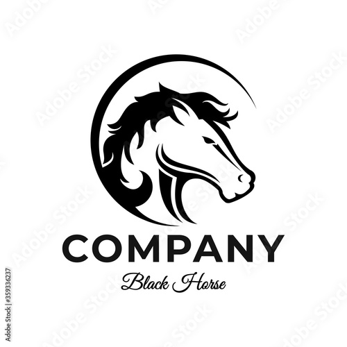 Luxury Black Horse Logo Template