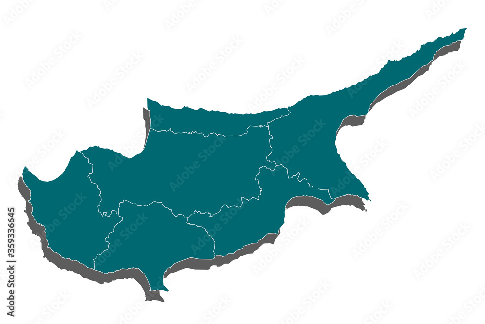  Cyprus country map,border,cyprus map - blue pastel graphic background . Vector illustration eps 10. High detailed blue map of Cyprus. - Vector