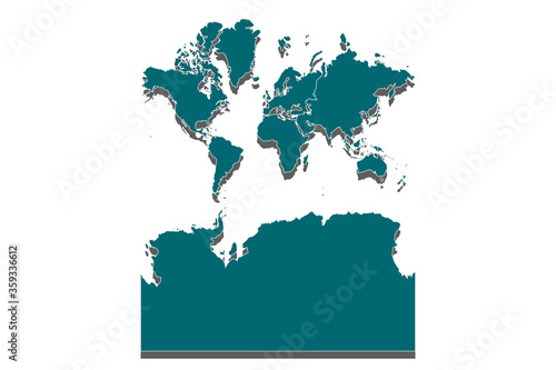  Vector map-continents With Antarctica country, continentsWithAntarctica map - blue pastel graphic background, worldKashmir2WithAntarctica map - blue pastel graphic background . - Vector
