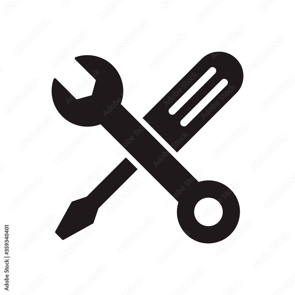 Wrench and screwdriver icon. Vector graphic illustration. Suitable for website design, logo, app, template, and ui. Wrench and screwdriver icon. Vector graphic illustration. Suitable for website design, logo, app, template, and ui.
