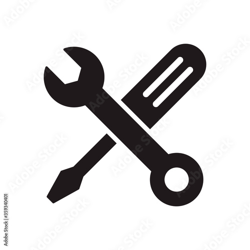 Wrench and screwdriver icon. Vector graphic illustration. Suitable for website design, logo, app, template, and ui.