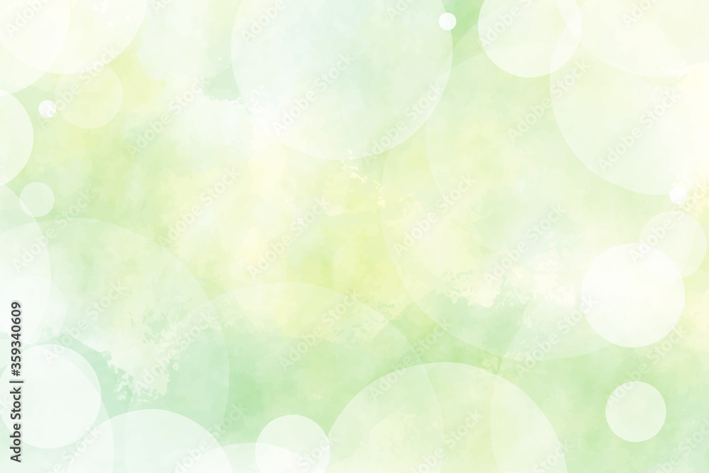 yellow and green watercolor with blurred bokeh background  for spring