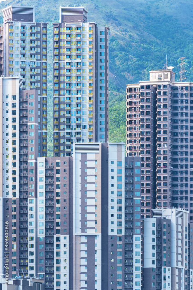exterior of high rise residential building in Hong Kong city