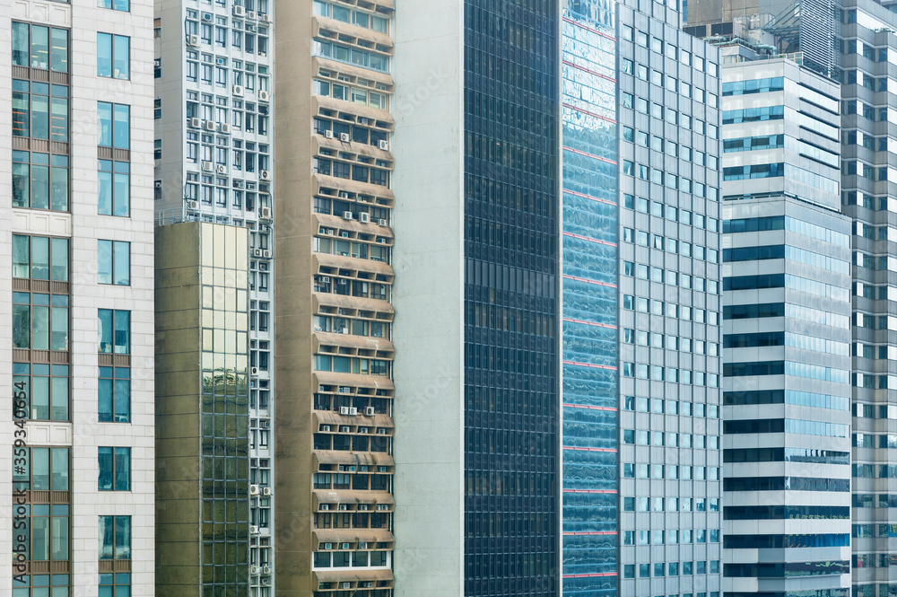 Modern Office building background in Hong Kong city