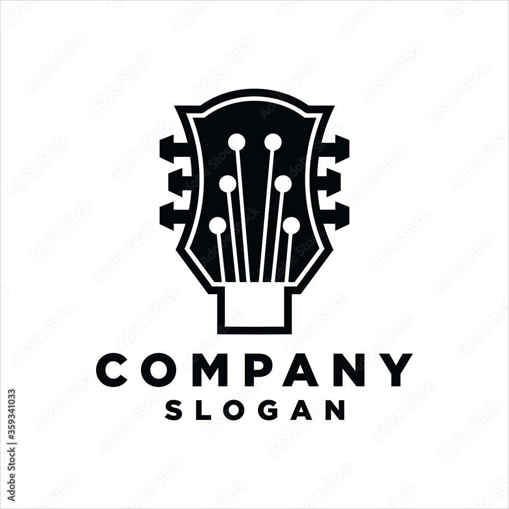 Country Guitar Music Western Vintage Retro logo vector