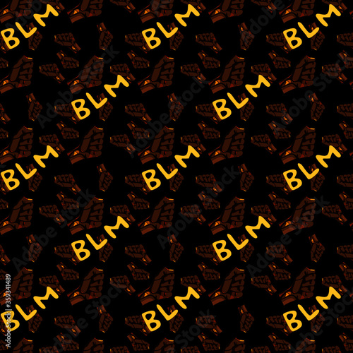 fist seamless pattern, hand, protest art, vector illustration, blm