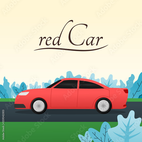 car on a green background