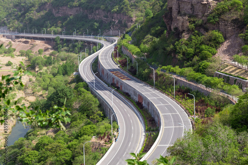 A winding road for climbing photo