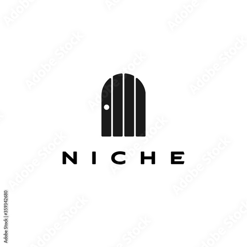 niche door window shape logo vector icon illustration