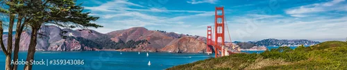 Obraz  z motywem Panorama of the Golden Gate bridge