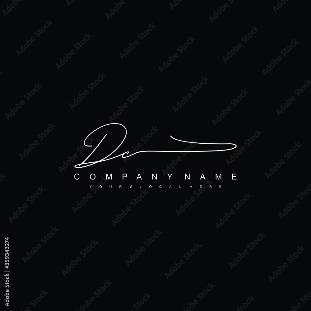 DC initials signature logo. Handwriting logo vector templates. Hand drawn Calligraphy lettering Vector illustration. DC initials signature logo. Handwriting logo vector templates. Hand drawn Calligraphy lettering Vector illustration.