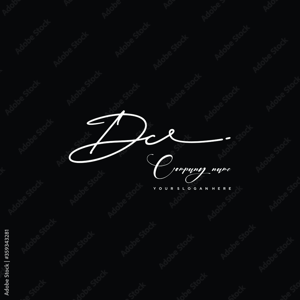 DC initials signature logo. Handwriting logo vector templates. Hand drawn Calligraphy lettering Vector illustration. DC initials signature logo. Handwriting logo vector templates. Hand drawn Calligraphy lettering Vector illustration.